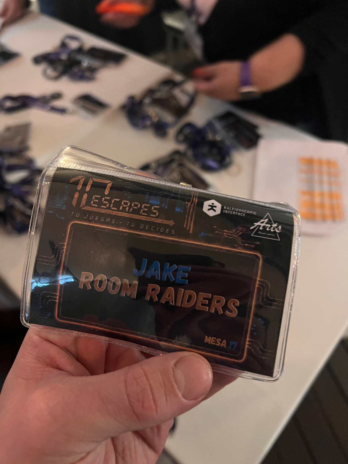 Jake's Room Raiders name badge from 11 Escapes